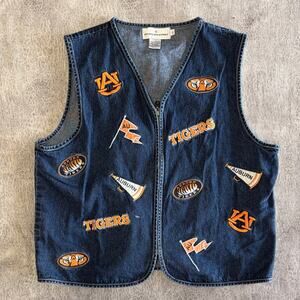 Vintage Auburn University Embroidered Denim Vest